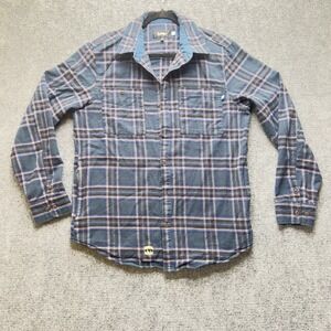 Cookies Plaid Button Up Shirt Mens Medium Blue‎ Flannel Streetwear Long Sleeve